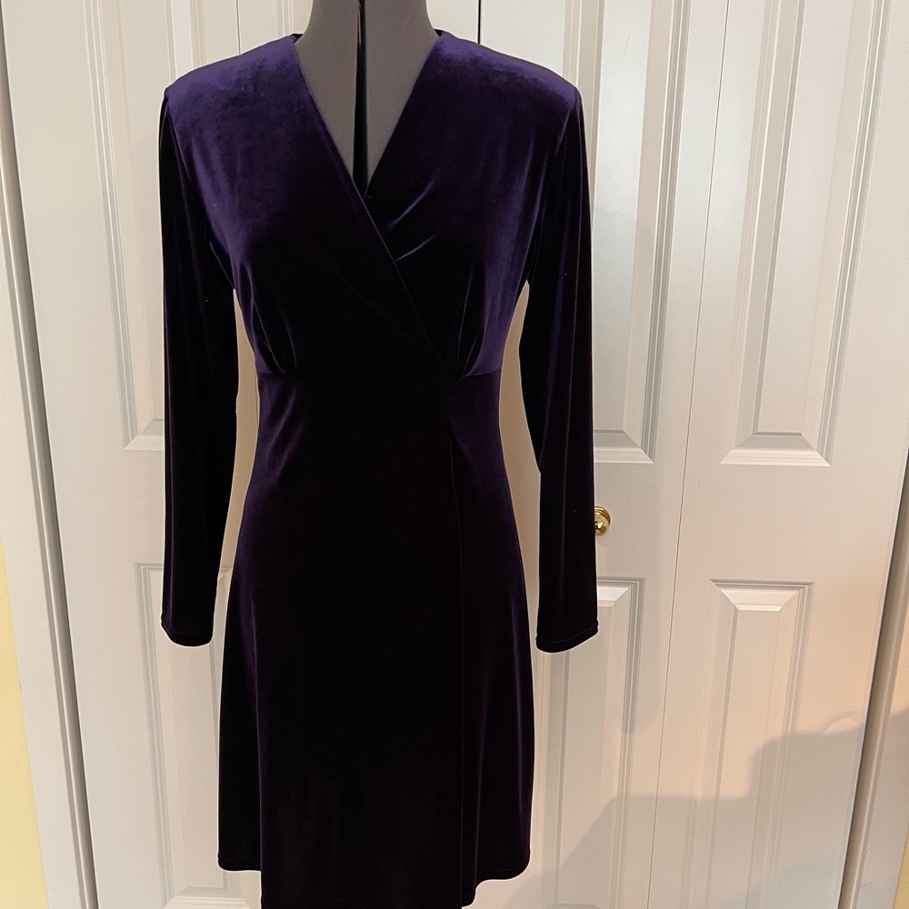 Lovely Purple stretch velveteen dress.